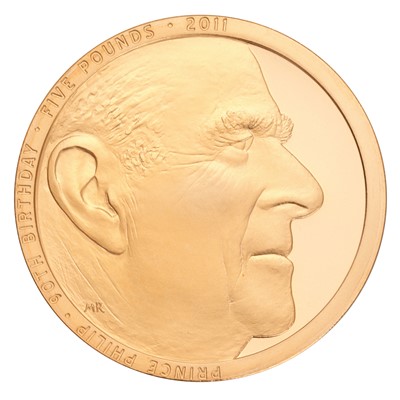 Lot 109 - UK, Gold Proof Five Pounds 2011, Prince Philip,...