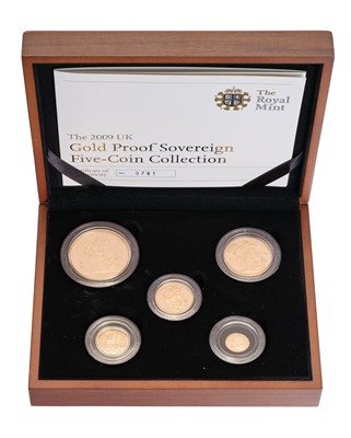 Lot 51 - UK, Gold Proof Sovereign Five-Coin Collection...