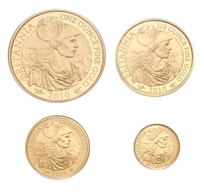 Lot 64 - UK, Britannia Four-Coin Gold Proof Set 2010,...