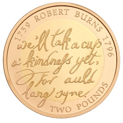 Lot 134 - UK, Gold Proof Two Pounds 2009, Robert Burns...