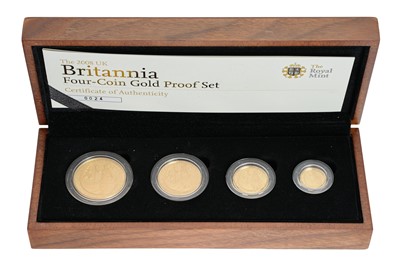 Lot 84 - UK, Britannia Four-Coin Gold Proof Set 2008,...