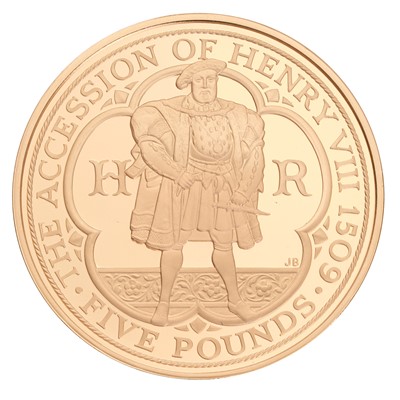 Lot 122 - UK, Gold Proof Five Pounds 2009, Henry VIII...