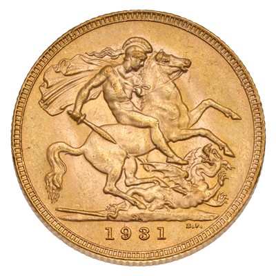 Lot 106 - George V, Sovereign 1931SA, Pretoria Mint,...