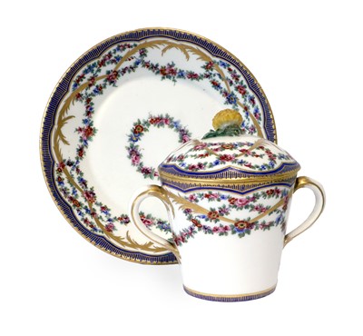 Lot 580 - A Sèvres Porcelain Twin-Handled Chocolate Cup,...