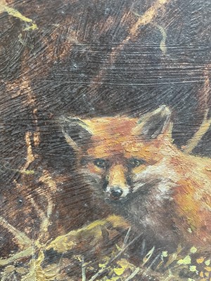 Lot 467 - Mick Cawston (1959-2006) Fox in undergrowth...