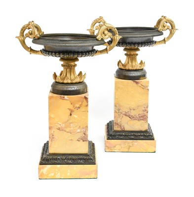 Lot 320 - A Pair of French Patinated and Gilt-Bronze...