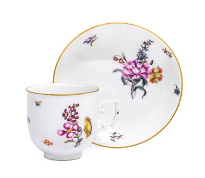 Lot 583 - A Meissen Porcelain Coffee Cup and Saucer,...