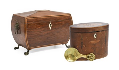 Lot 274 - A George III Sycamore and Marquetry Tea Caddy,...