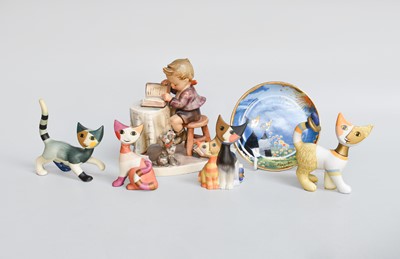 Lot 141 - Four Goebel Porcelain Cats, designed by Rosina...