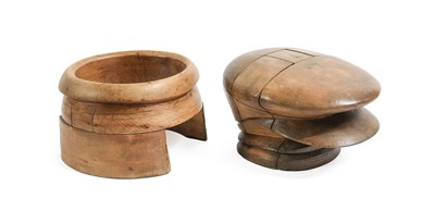 Lot 2030 - Wooden Millinery Hat Blocks comprising a five...