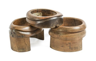 Lot 2029 - Wooden Millinery Hat Blocks in wood comprising...