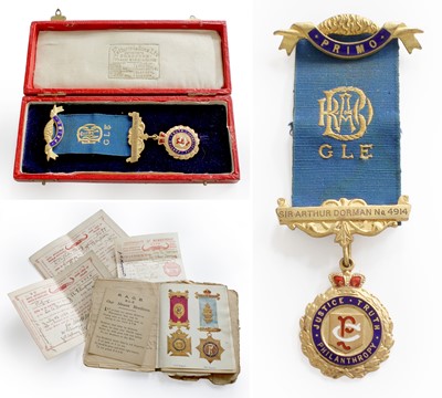 Lot 270 - Royal Antediluvian Order of Buffalos, 9ct gold...