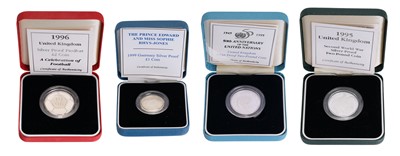 Lot 143 - 4x Royal Mint Silver Proof Coins, to include;...