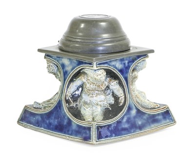 Lot 106 - A Martin Brothers Stoneware and Pewter Mounted...