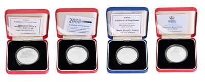 Lot 82 - 4x UK, Silver Proof Commemorative Crowns, all...