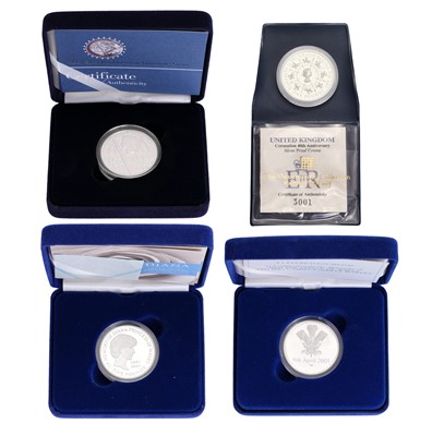 Lot 129 - 4x UK Silver Proof Commemorative Coins and...