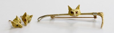 Lot 222 - A 9 Carat Gold Brooch, in the form of a riding...