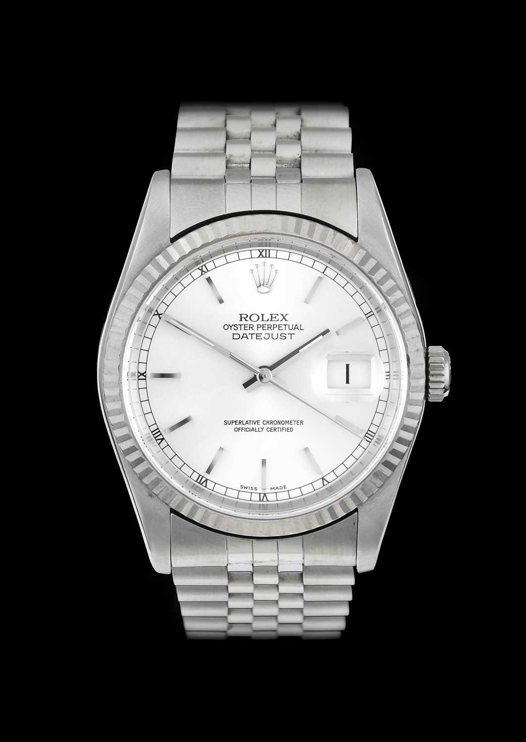 Lot 2125 - Rolex: A Stainless Steel Automatic Calendar...