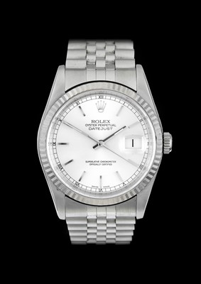 Lot 2125 - Rolex: A Stainless Steel Automatic Calendar...