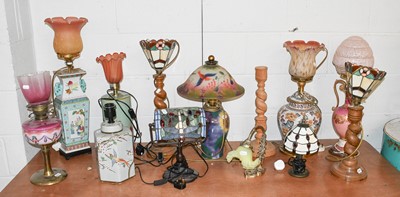 Lot 1327 - Various Modern Tablelamps, including Tiffany...