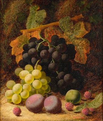 Lot 1068 - Oliver Clare (1853-1927) A sill life of grapes,...