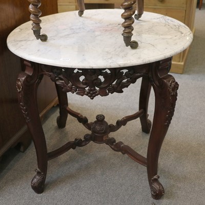 Lot 1213 - A French Style Marble Top Table Centre Table,...