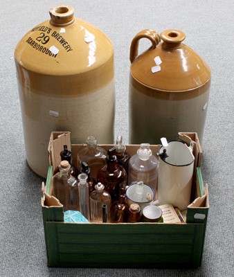 Lot 160 - Various Apothecary Jars, a bunsen burner, a...