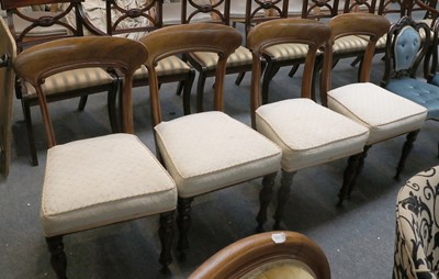 Lot 1405 - A Set of Four Victorian Mahogany Scroll Back...