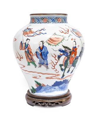 Lot 145 - A Chinese Porcelain Jar, Transitional style,...