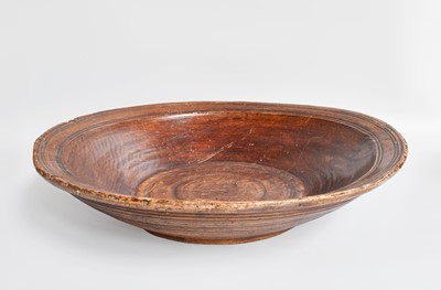 Lot 1243 - A Turned Wooden Dough Bowl, with ribbed...