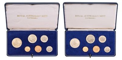 Lot 356 - 2x Australia, Proof Sets 1966, 6 coin sets...