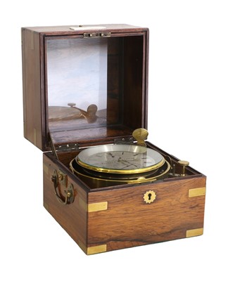 Lot 687 - A Good Rosewood Eight Day Marine Chronometer,...