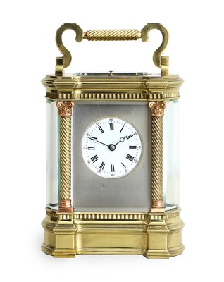 Lot 683 - A Good Brass Strike and Repeat Carriage Clock,...