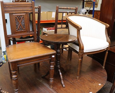 Lot 1263 - A Carved Beech and Part Upholstered Armchair,...