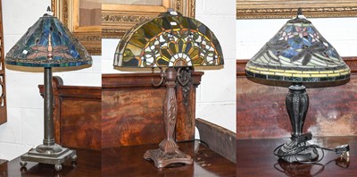 Lot 1284 - An Art Nouveau Style Bronzed Lamp Base, with...