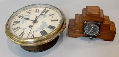 Lot 62 - A Ship's Type Bulkhead Wall Timepiece, and a...