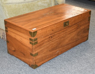 Lot 1263 - A Camphor Wood Travelling Trunk, with brass...