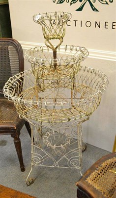 Lot 834 - Wirework circular conservatory plant stand