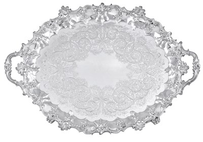 Lot A Victorian Silver Tray