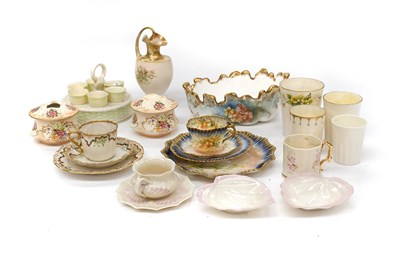 Lot 349 - A Belleek Porcelain Egg Cup Stand, 20th...