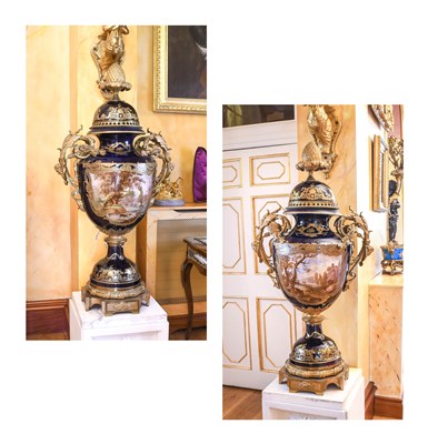Lot A Pair of Gilt-Metal-Mounted Sèvres-Style...