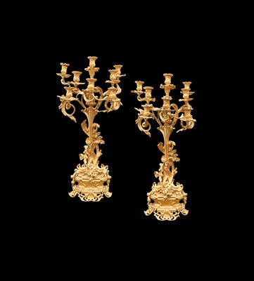 Lot A Pair of French Gilt-Metal Eight-Light...
