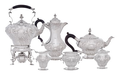 Lot A Six-Piece Edward VII Irish Silver Tea-Service
