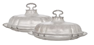 Lot A Pair of George III Entree-Dishes With Associated George III Silver Covers