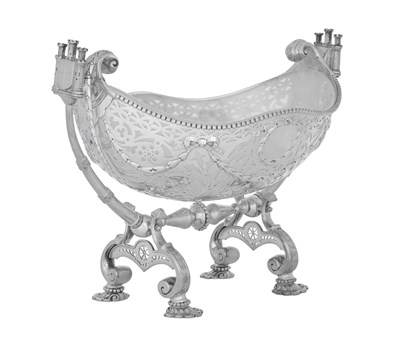 Lot A Victorian Silver Centrepiece-Bowl and Stand