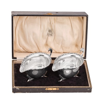 Lot 38 - A Pair of George V Silver Sauceboats