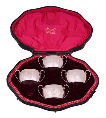 Lot 41 - A Cased Set of Four Edward VII Silver Salt-Cellars