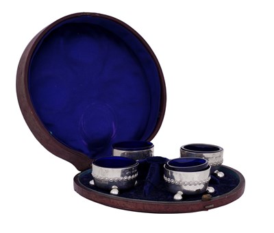 Lot 25 - A Cased Set of Four Victorian Silver Salt-Cellars
