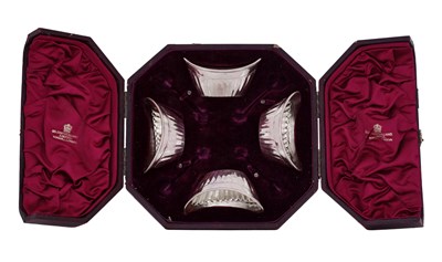 Lot 94 - A Cased Set of Four Victorian Silver Salt-Cellars