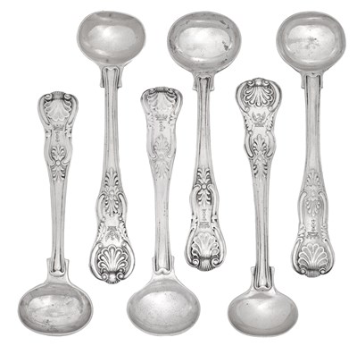 Lot 117 - Three Pairs of George IV and William IV Silver Condiment-Spoons